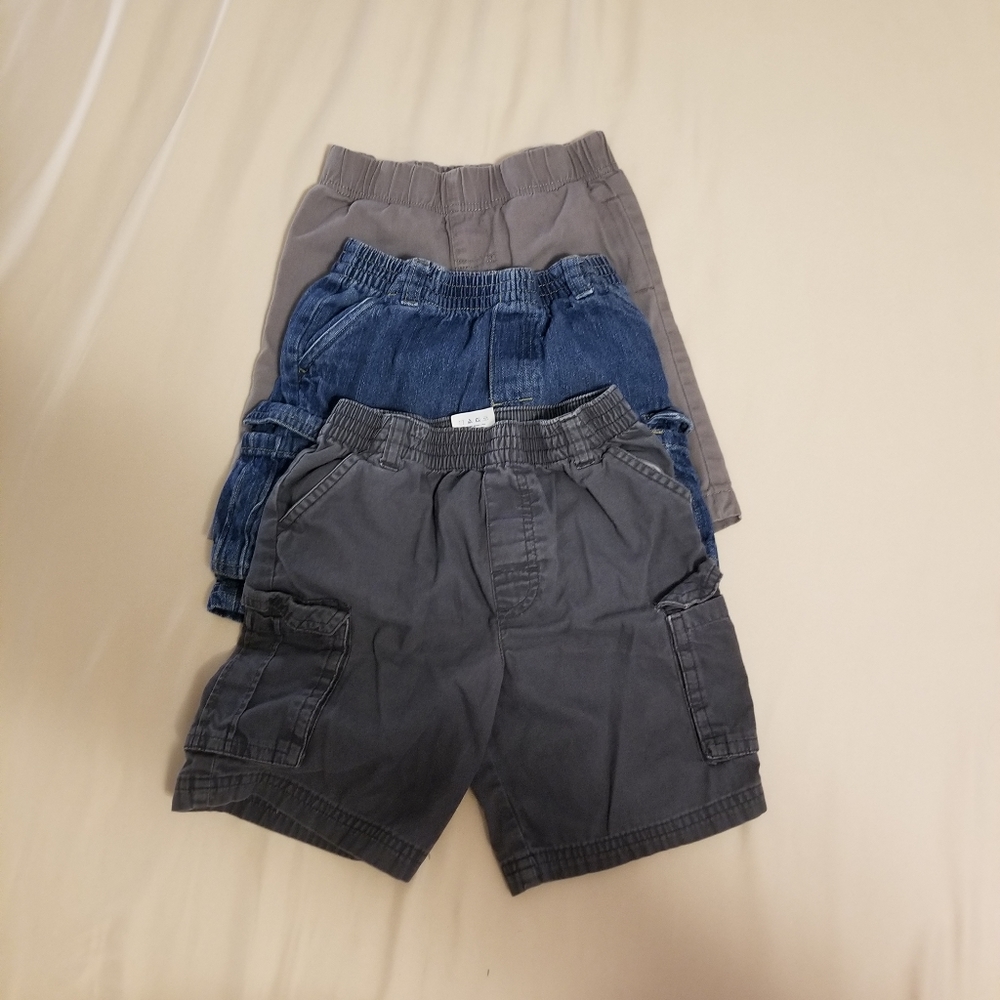 Lot of 3 pair of boys shorts. Size 4T, 4T, and 6